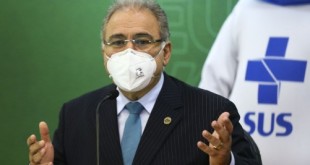 O ministro da Saúde, Marcelo Queiroga, durante o lançamento da Campanha Nacional de Vacinação contra a gripe.