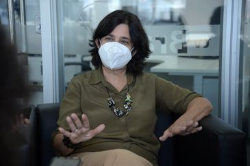 A presidente da Fiocruz, Nísia Trindade fala durante entrevista à Agência Brasil, na EBC, no Rio de Janeiro
