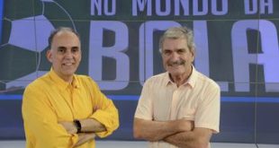 Rio de Janeiro - Equipe de esportes do programa No Mundo da Bola no estúdio da TV Brasil. (Foto: Fernando Frazão/Agência Brasil)