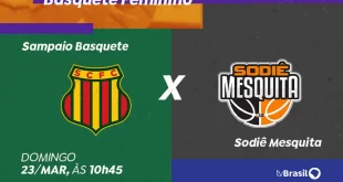 Basquete feminino: TV Brasil transmite Sampaio x Sodiê Mesquita